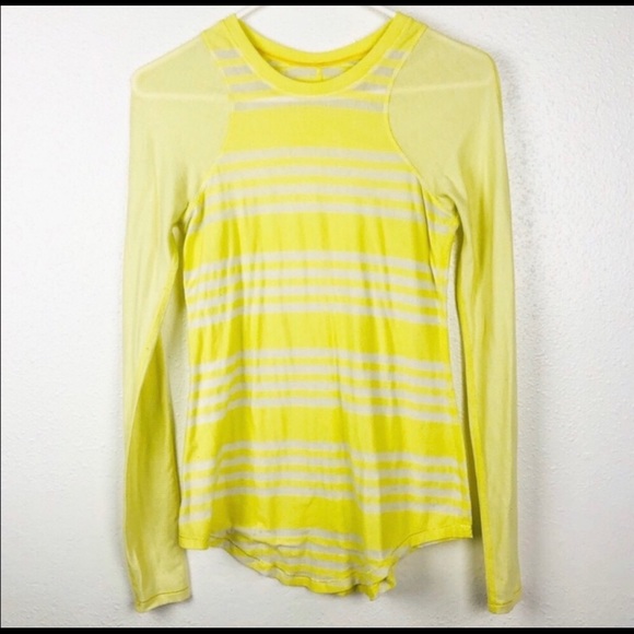 Lululemon Long Sleeve Shirt-Size 6 Yellow - Picture 11 of 12